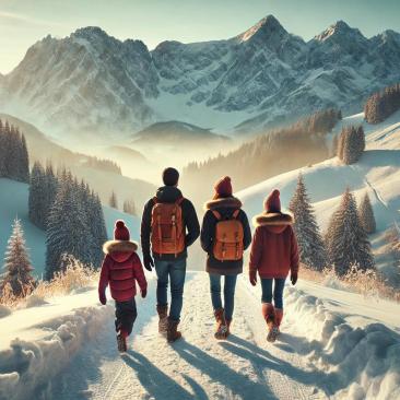 Les stations à pied en hiver